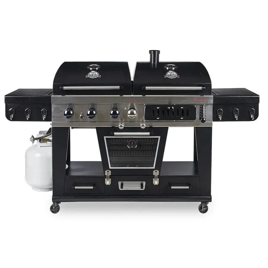 Pit Boss Memphis 1.0 Ultimate Combo Smoking BBQ Grill with Cover + Regulator